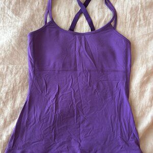 Lucy purple tank top with shelf bra